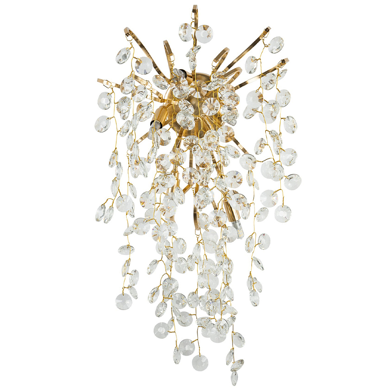 Бра с хрустальными подвесками на металлических ветках Fairytree Light Gold Wall Lamp Золотой Прозрачный Бра с хрустальными подвесками на металлических ветках Fairytree Light Gold Wall Lamp Золотой Прозрачный в Орле | Loft Concept