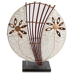 Настольная лампа из перламутра и дерева на подставке Indonesian Shell Flower варинант исполнения - 1 | Loft Concept в Орле