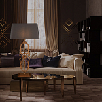 Настольная лампа на ажурном чугунном основании с серым абажуром Openwork Lamp варинант исполнения - 5 | Loft Concept в Орле