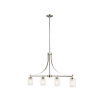Люстра подвесная цвета никель с четырьмя матовыми стеклянными плафонами в современном стиле Generation Lighting варинант исполнения - 2 | Loft Concept в Орле