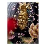 Ваза из фарфора черная с цветочной росписью и бронзовыми элементами Spring Garden варинант исполнения - 6 | Loft Concept в Орле