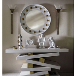 Зеркало белое с круглыми золотыми декоративными элементами Prince of the Church варинант исполнения - 2 | Loft Concept в Орле