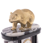 Часы настольные бронзовые с декором в виде медведя Bear Stone Clock варинант исполнения - 2 | Loft Concept в Орле