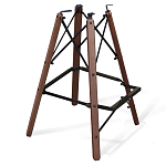 Барный стул со спинкой и подлокотниками на 4-х деревянных ножках Douglas Rhombus Синий Велюр варинант исполнения - 4 | Loft Concept в Орле