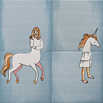 Плитка с узором Девочка единорог варинант исполнения - 2 | Loft Concept в Орле