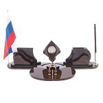 Настольный письменный набор из природного камня обсидиана коричневого Team leader варинант исполнения - 1 | Loft Concept в Орле