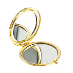 Зеркало карманное складное круглое из натурального камня Оникс в подарочной упаковке Gold Stone Mirrors варинант исполнения - 2 | Loft Concept в Орле