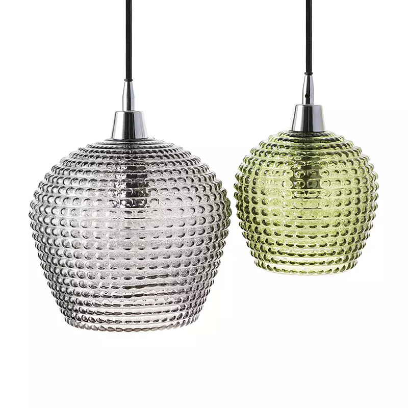 Подвесной светильник каскадный с 2-мя рельефными плафонами Cascade with Relief Lampshades Серый Зеленый Черный Подвесной светильник каскадный с 2-мя рельефными плафонами Cascade with Relief Lampshades Серый Зеленый Черный в Орле | Loft Concept