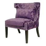 Полукресло с мягкой обивкой из жаккарда на 4-х ножках из массива березы Baroque Armchair violet варинант исполнения - 3 | Loft Concept в Орле