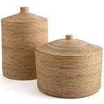 Плетеная корзина с крышкой Kheri Wicker Basket варинант исполнения - 2 | Loft Concept в Орле