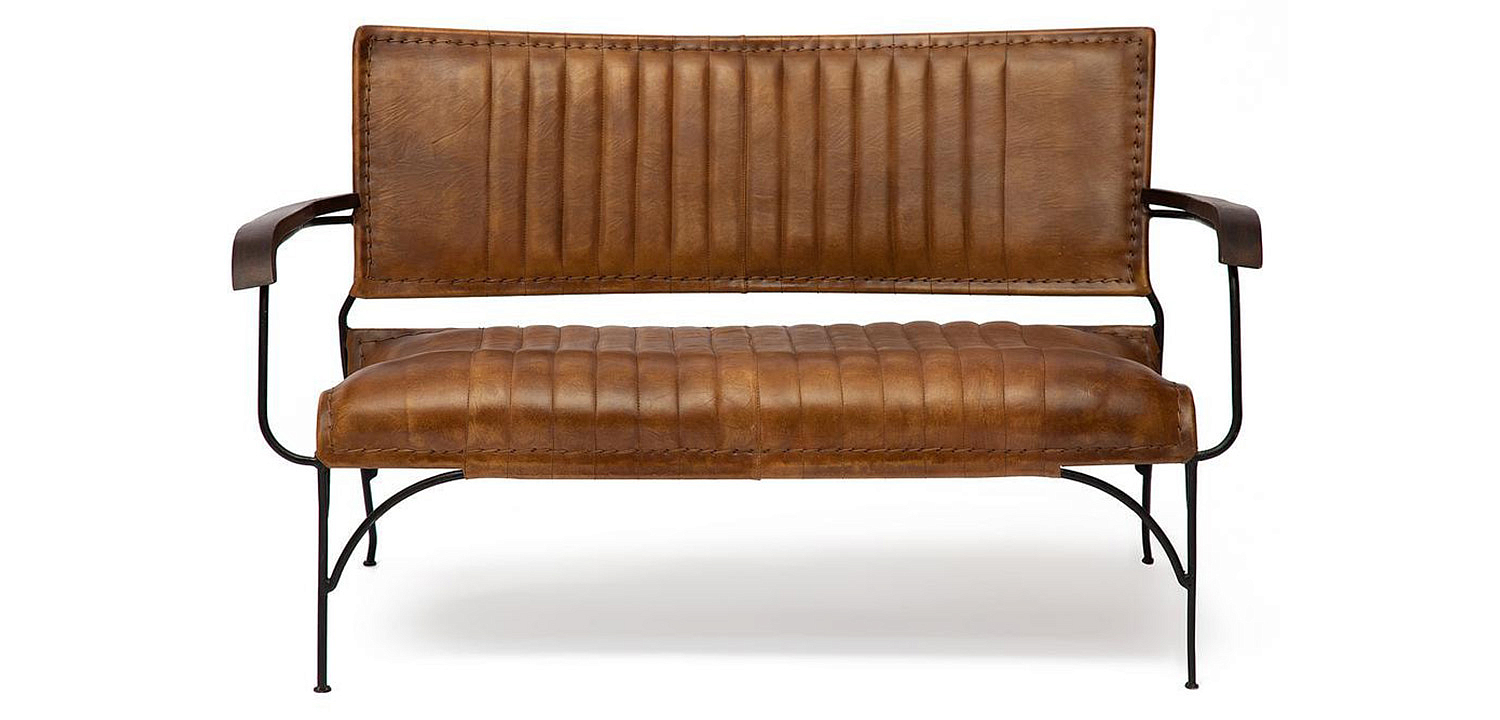 Диван-скамья из натуральной кожи Buffalo Leather Sofa two-seater Диван-скамья из натуральной кожи Buffalo Leather Sofa two-seater - Loft-Concept в Орле