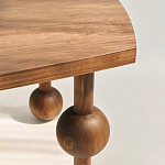 Обеденный стол деревянный с круглыми декоративными элементами на ножках Koko варинант исполнения - 2 | Loft Concept в Орле