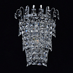 Бра настенное цвета хром с прозрачными квадратными хрустальными подвесками Crystal Regena варинант исполнения - 3 | Loft Concept в Орле