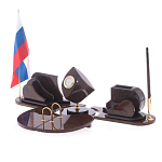 Настольный письменный набор из природного камня обсидиана коричневого Team leader варинант исполнения - 2 | Loft Concept в Орле