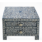 Тумбочка прикроватная White Pearl BEDSIDE CABINET 2 blue DRAWER варинант исполнения - 2 | Loft Concept в Орле