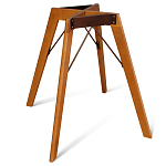 Стол обеденный с коричневой прямоугольной столешницей из керамики на четырех деревянных ножках Brown Ceramics варинант исполнения - 3 | Loft Concept в Орле