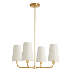 Люстра золотая с белыми тканевыми абажурами Coolness варинант исполнения - 1 | Loft Concept в Орле