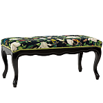 Банкетка из натурального бука черная с изображением птиц и цветов Blooming Birds варинант исполнения - 1 | Loft Concept в Орле