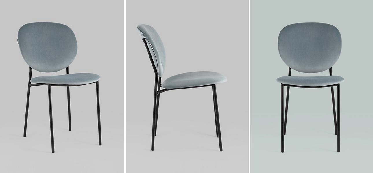 Стул Stanley Chair Пыльно-Голубой Велюр Стул Stanley Chair Пыльно-Голубой Велюр - Loft-Concept в Орле