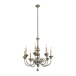 Люстра серебряного цвета с состаренным эффектом и декоративным подвесным шаром Kichler варинант исполнения - 2 | Loft Concept в Орле