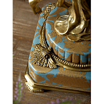 Ваза голубого цвета из фарфора с золотым растительным орнаментом и бронзовыми фигурками женщин Eden Garden porcelain and bronze варинант исполнения - 9 | Loft Concept в Орле