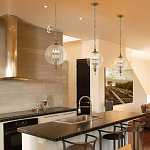 Подвесной светильник с прозрачным шарообразным стеклянным плафоном Feiss варинант исполнения - 6 | Loft Concept в Орле