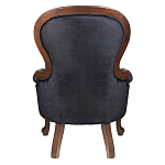 Кресло с мягкой обивкой из черного велюра на 4-х деревянных ножках Evelyn Classical Armchair варинант исполнения - 3 | Loft Concept в Орле