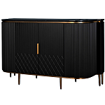 Комод черный округлой формы с рельефным фасадом Black Cut варинант исполнения - 1 | Loft Concept в Орле