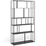 Стеллаж из металла широкий Wide Menzie Metal Rack Black варинант исполнения - 1 | Loft Concept в Орле