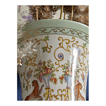 Ваза высокая из фарфора на бронзовом основании Turquoise Blooming Garden варинант исполнения - 8 | Loft Concept в Орле