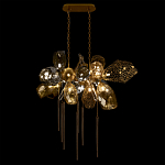 Люстра подвесная с 18-ю стеклянными плафонами с вертикальными подвесками Gilded Mirage  варинант исполнения - 3 | Loft Concept в Орле