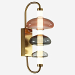 Бра с плафоном из разноцветного стекла Glass Peonies варинант исполнения - 3 | Loft Concept в Орле