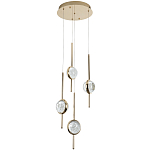 Люстра с 4-мя плафонами из хрустального шара Crystal Bubbles Gold Hanging Lamp варинант исполнения - 1 | Loft Concept в Орле