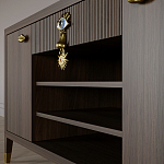 Комод-буфет Elsa Dreams Walnut с открытыми полками   варинант исполнения - 4 | Loft Concept в Орле