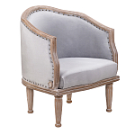 Кресло низкое с мягкой обивкой из велюра на 4-х деревянных ножках Emile Armchair grey варинант исполнения - 1 | Loft Concept в Орле