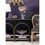 Ваза из прозрачного стекла на бронзовой подставке с ободком и ручками в виде стрекоз Eden Garden варинант исполнения - 7 | Loft Concept в Орле