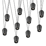 Подвесной светильник черными плафонами на длинных пересекающихся тросах Construction варинант исполнения - 9 | Loft Concept в Орле