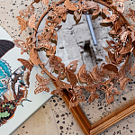 Зеркало круглое в металлической раме украшенной фигурами бабочек Butterflies варинант исполнения - 4 | Loft Concept в Орле