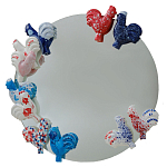 Зеркало круглое с декором в виде петушков Cockerel варинант исполнения - 1 | Loft Concept в Орле