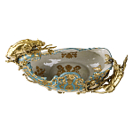 Чаша голубого цвета с оранментом и и бронзовыми фигурами леопардов Eden Garden варинант исполнения - 4 | Loft Concept в Орле