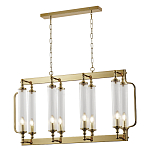Люстра прямоугольная с 8-ю стеклянными плафонами цилиндрической формы Jeanette варинант исполнения - 2 | Loft Concept в Орле
