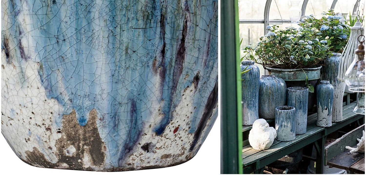 Ваза Terracotta Vase blue-white Ваза Terracotta Vase blue-white - Loft-Concept в Орле