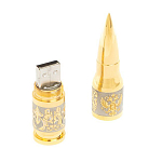 Флешка на 32 гб в виде патрона с гравировкой Герба РФ в подарочной коробке Metal Flash Drive варинант исполнения - 3 | Loft Concept в Орле