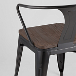 Черный глянцевый стул с сиденьем из натурального дерева TOLIX варинант исполнения - 7 | Loft Concept в Орле