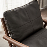 Кресло c каркасом из массива дерева и мягкой кожаной обивкой Walnut Armchair варинант исполнения - 5 | Loft Concept в Орле