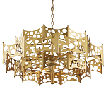 Люстра фигурная золотого цвета Corrugated Panels варинант исполнения - 1 | Loft Concept в Орле