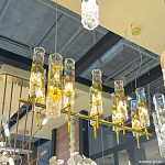 Люстра подвесная прямоугольная с 10-ю цилиндрическими плафонами LIAISON варинант исполнения - 3 | Loft Concept в Орле