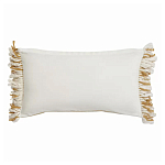 Чехол на подушку горчичного цвета с бахромой и объемным узором Ethnic mix варинант исполнения - 4 | Loft Concept в Орле