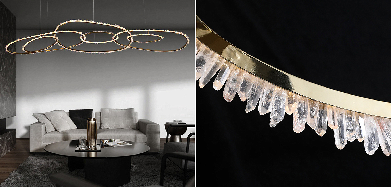 Люстра Six Rings Chain Quartz Crystal Chandelier Люстра Six Rings Chain Quartz Crystal Chandelier - Loft-Concept в Орле