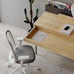 Стол письменный с выдвижным ящиком цвета древесины LEILA WORKING TABLE OAK ANTHRACITE варинант исполнения - 9 | Loft Concept в Орле